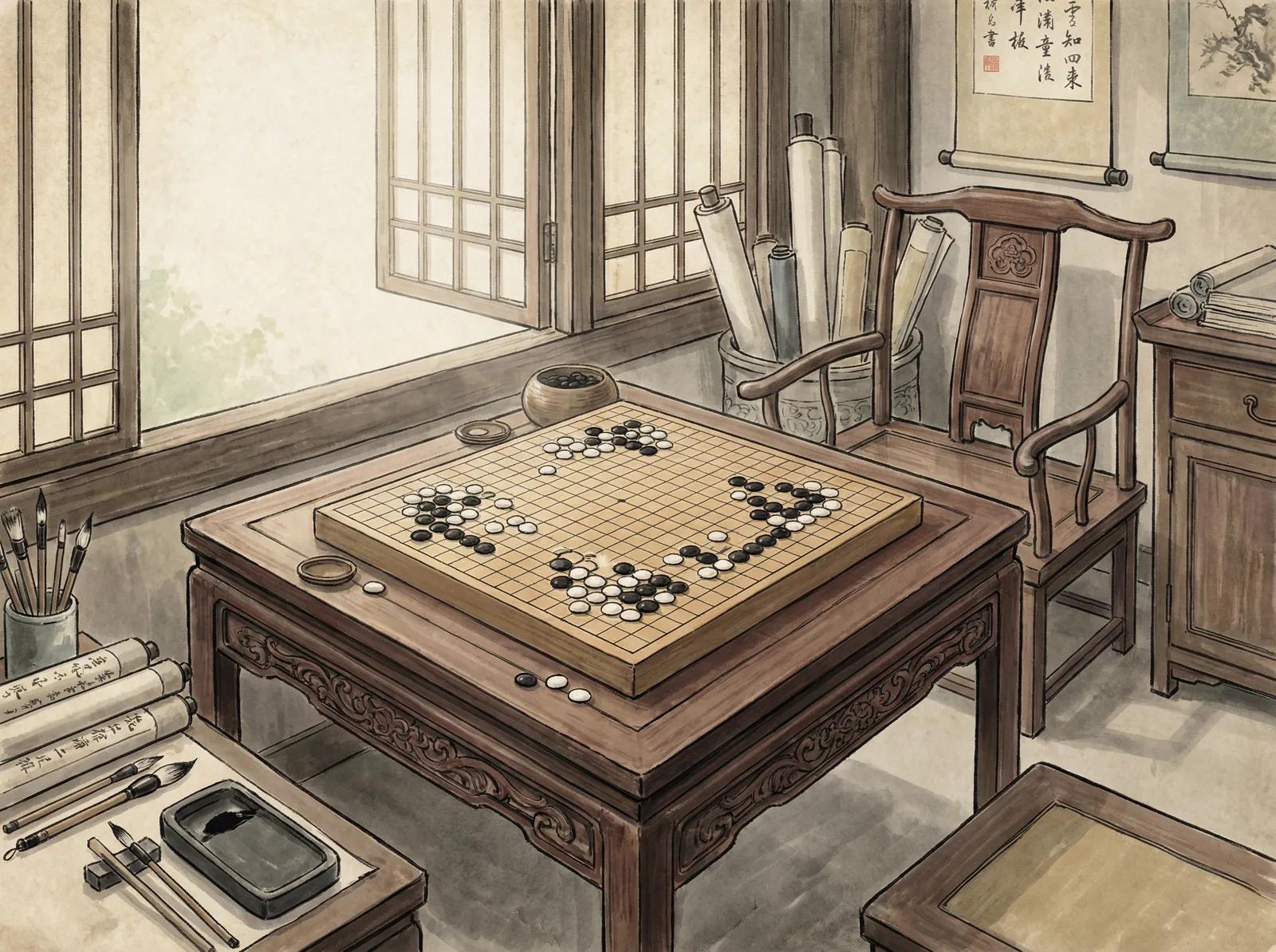 曹长卿 围棋对局棋盘